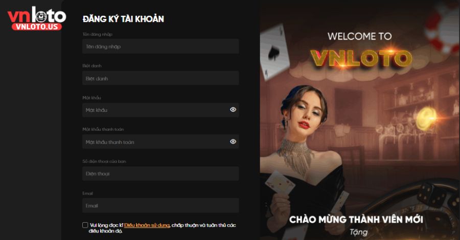 Hướng dẫn đăng ký tài khoản tại nhà cái Vnloto chi tiết nhất