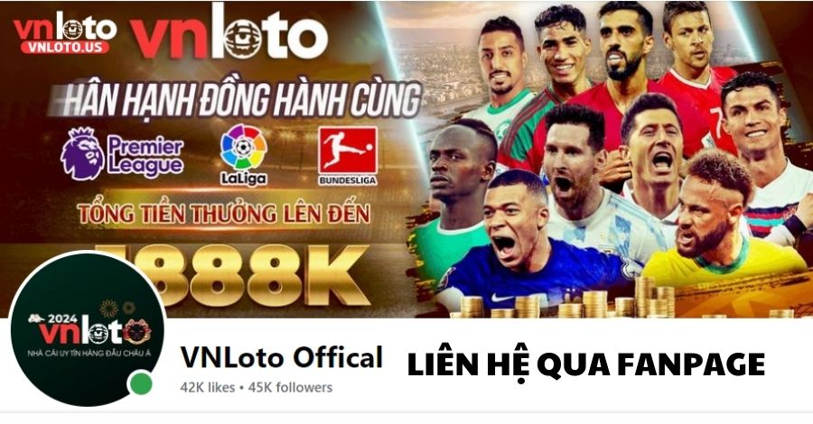 Hướng dẫn liên hệ dịch vụ Vnloto qua Fanpage